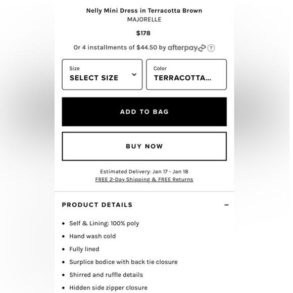 NEW Majorelle Nelly Mini Dress in Terracotta Brown Size Small - Picture 8 of 11